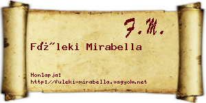 Füleki Mirabella névjegykártya